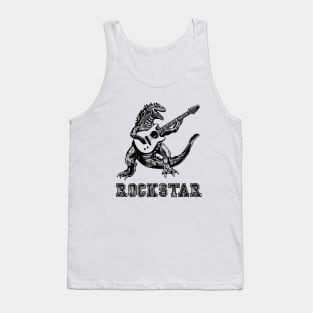 Rockstar dinosaur playing guitar Tank Top